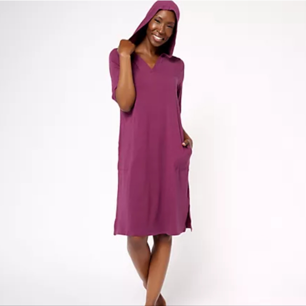 Cuddl Duds Lounger Dress With Hood  Size 1x Like New